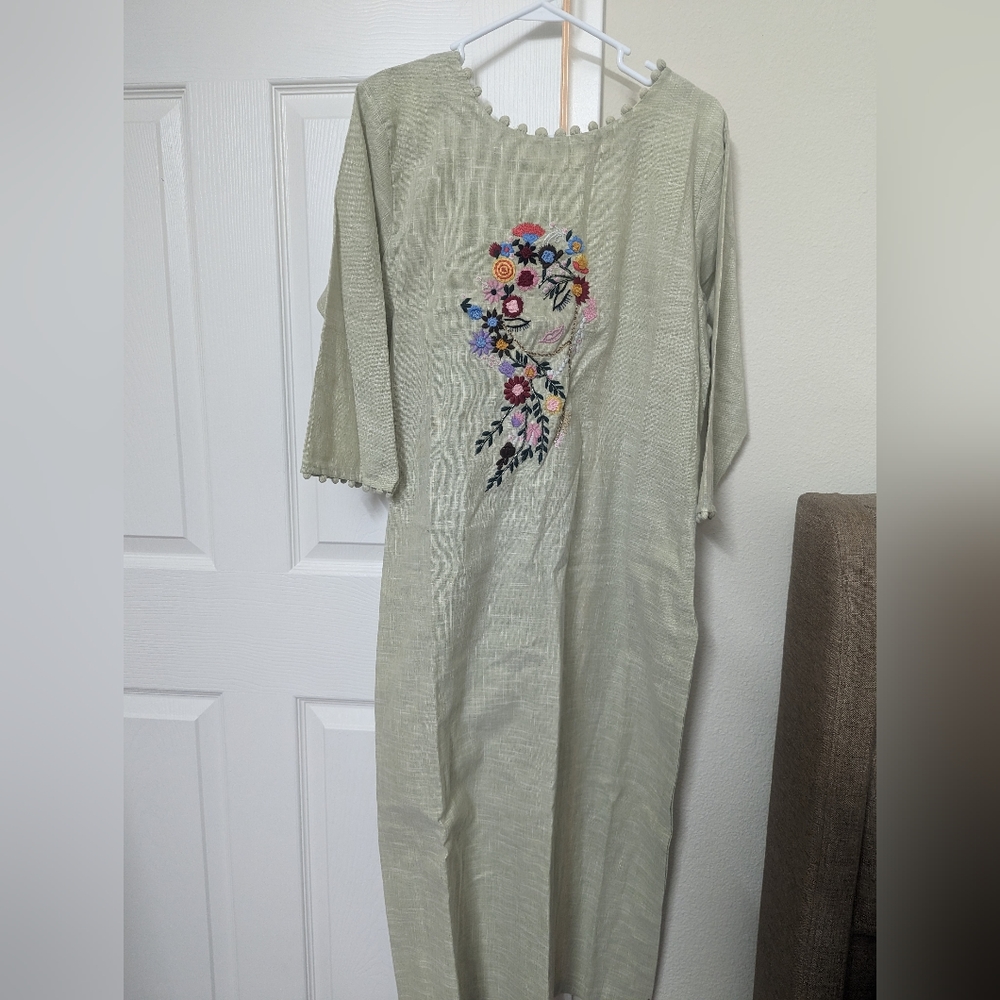 Cotton kurta - olive green